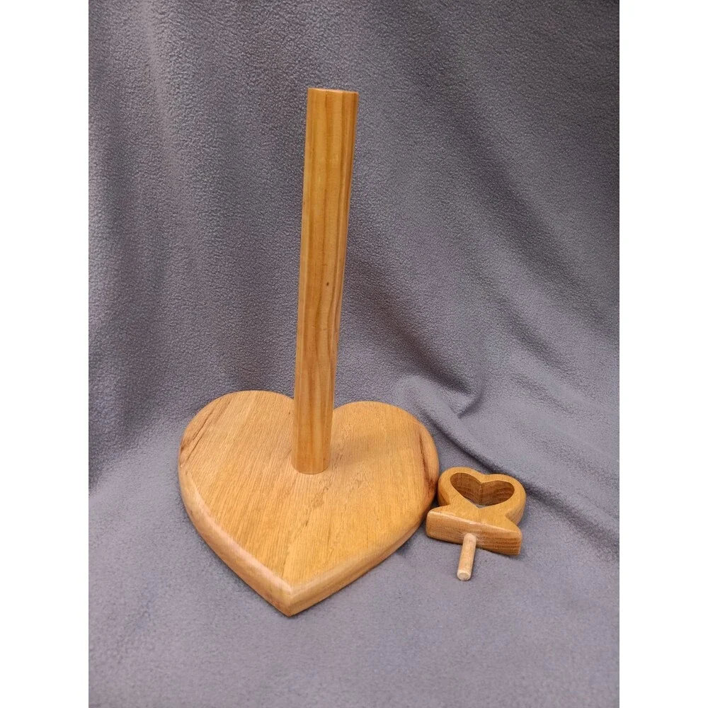 Heart Shaped Paper Towel Holder 90s Wood Country Cottagecore Farmhouse Decor